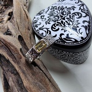 Brighton Sterling Silver Size 8 Ring with CZ Citrine Hue Stone